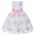 thumbnail image 1 of Vedolay Little Girl Dresses Girl's Contrast Mesh Short Sleeve High Waist Flared A Line Short Dress,Pink 5-6 Years, 1 of 5