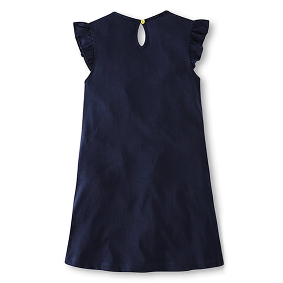 Vedolay Little Girls Dress Girl's Flutter Sleeve Stretchy A-Line Swing Flared Skater Party Dress,Black 2-3 Years