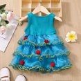 thumbnail image 1 of Vedolay Little Girls Dress Girls Shift Flower Lace Dresses with Sleeves,Green 12-18 Months, 1 of 5