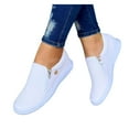 thumbnail image 1 of Vedolay Loafers For Women Trendy Loafers for Ladies Slip On Leather Comfort Rubber Sole Flats Shoes,White 9.5, 1 of 4