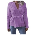 thumbnail image 1 of Vedolay Long Cardigans for Women Basic Crew Neck Long Sleeve Button Down Cardigan Purple,L, 1 of 5