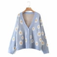 thumbnail image 1 of Vedolay Long Cardigans for Women Knit Cardigan Sweater Loose Fit Casual Solid Color Jacket Coat Blue,One Size, 1 of 4