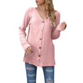 thumbnail image 1 of Vedolay Long Cardigans for Women Long Sleeve Button Down Knit Sweaters Coat Outwear Pink,XL, 1 of 5