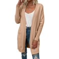 thumbnail image 1 of Vedolay Long Cardigans for Women Thick Kimono Long Sleeve Sweater Loose Asymmetrical Hem Women Outerwear Khaki,M, 1 of 5
