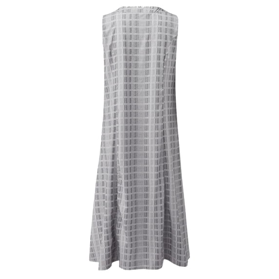 Vedolay Long Dress Women's Square Neck Flounce Short Sleeve Shirred Ruffle Hem Dress,Gray XXL