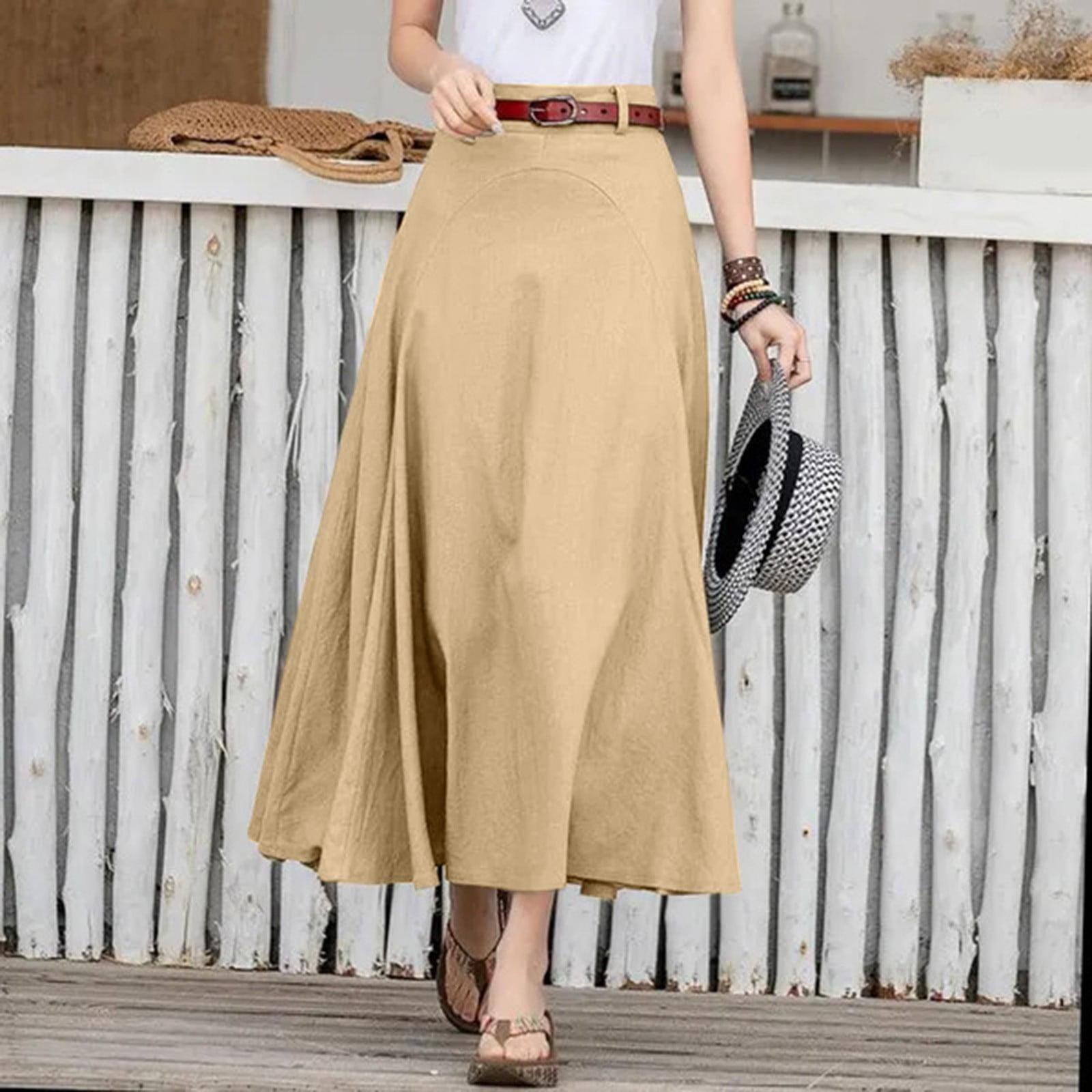 Vedolay Long Skirt Skirk for Women Floral Print High Waist