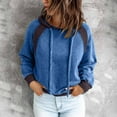 thumbnail image 1 of Vedolay Long Sleeve Shirts Women's 2023 Long Sleeve Tunic Tops Crew Neck Soft Pullover With Side Zipper Shirt Clothes,Blue S, 1 of 4