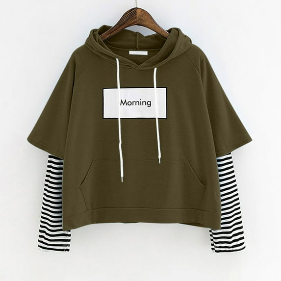 Vedolay Long Sleeve T-Shirt for Women Casual Loose Fit Tunic Sweatshirt Vintage Graphic Tees Army Green,S