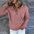 thumbnail image 1 of Vedolay Long Sleeve Tops Hoodie for Women Fall Loose Solid Color Sweatshirt with Pockets,Pink XL, 1 of 4