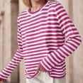 thumbnail image 1 of Vedolay Long Sweaters for Women Fall Sweaters Round Neck Striped Cute Winter Pullover Sweaters,Hot Pink One Size, 1 of 3