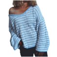 thumbnail image 1 of Vedolay Loose Blouse for Women Knit Sweater Turtleneck Loose Pullover Tops Blue,XL, 1 of 4