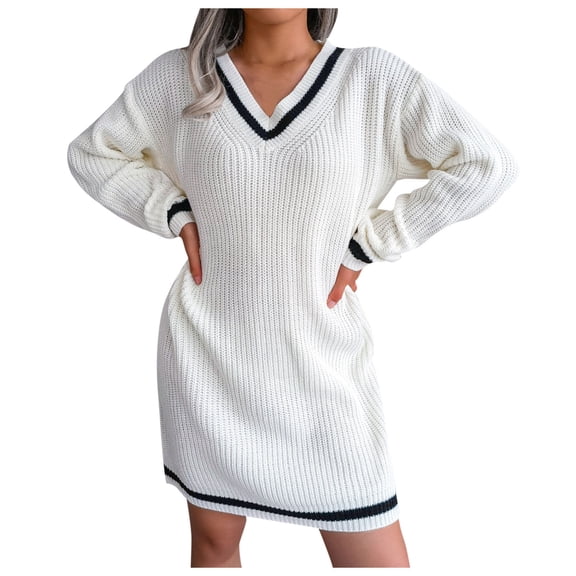 Vedolay Loose Blouse for Women Long Sleeve Loose Casual Knitwear Jumper Tunic Blouse Tops White,S