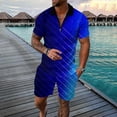 thumbnail image 1 of Vedolay Matching Short Sets For Men Mens 2 Piece Outfits Short Sleeve Shirts and Shorts Sets,Blue XL, 1 of 3