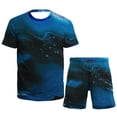 thumbnail image 1 of Vedolay Matching Short Sets Mens Short Sets 2 Piece Fashion Summer Short Sleeve Shirt and Shorts Set for Men,Black L, 1 of 3