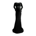 thumbnail image 1 of Vedolay Maternity Clothes for Women Female Long Sleeve Knee-Length Maternity Dress Pregnancy Clothes Dresses for Pictures Black,XL, 1 of 5