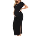 thumbnail image 1 of Vedolay Maternity Dress Maternity Knee Length Wrap Dress,Black S, 1 of 5