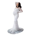 thumbnail image 1 of Vedolay Maternity Dresses For Women Womens Long Short Sleeve V-Neck Maternity Summer Flowy Gown Maxi Dress,White L, 1 of 5