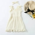 thumbnail image 1 of Vedolay Maxi Skirt Set Kids Baby Girls Outfits Floral Ruffle Off Shoulder Crop Tops + Shorts Skirt Set Toddler Summer Clothes,Beige 6T, 1 of 4