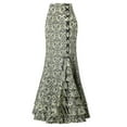 thumbnail image 1 of Vedolay Maxi Skirt Women’s Summer 2023 Casual Solid Color Boho Embroidered Tiered Maxi Skirt,Green M, 1 of 4