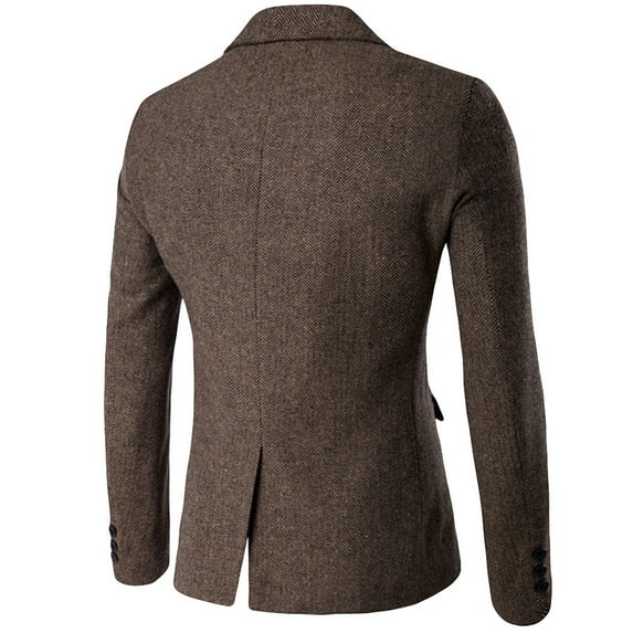 Vedolay Men Blazer Business Work Office Blazer Back Slit Jacket 2023 Coffee,2XL