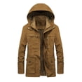 thumbnail image 1 of Vedolay Men Coats Winter Casual Fall Coat Front Open Work Winter Jacket Khaki,L, 1 of 3
