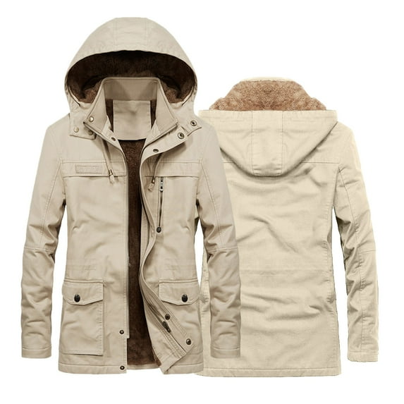 Vedolay Men Coats for Winter Fall Coat Open Front Work Winter Jacket Coat Khaki,XL