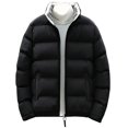 thumbnail image 1 of Vedolay Men Coats for Winter Work Winter Business Fashion Cropped Fall Coat Black,3XL, 1 of 5