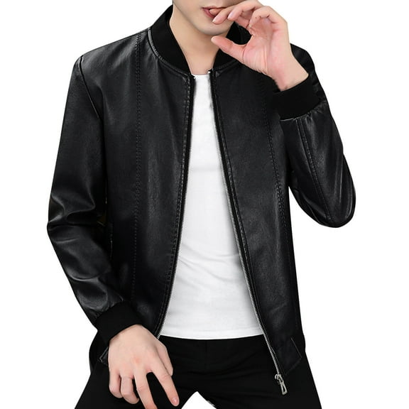 Vedolay Men Jackets for Winter 2023 Long Sleeve Bomber Jacket Coat with Pocket Black,2XL