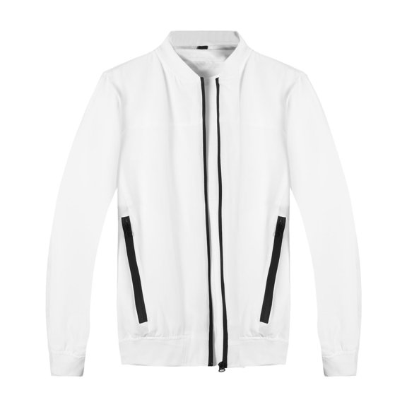 Vedolay Men Jackets for Winter Button Down Soft Long Sleeve Lightweight Ribbed Shrug White,S