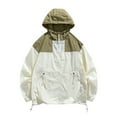 thumbnail image 1 of Vedolay Men Jackets for Winter Casual Hooded Full Zipper Active Jacket White,3XL, 1 of 5