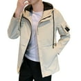 thumbnail image 1 of Vedolay Men Jackets for Winter Fall Men's Winter Casual Zipper Jacket Coat Clothes Khaki,3XL, 1 of 5