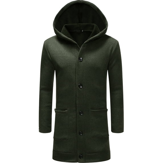 Vedolay Men Jackets for Winter Padded Puffer Jacket Coat with Hood Army Green,L