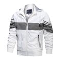 thumbnail image 1 of Vedolay Men Jackets for Winter Windbreaker Casual Hooded Full Zipper Active Jacket Clothes White,2XL, 1 of 3