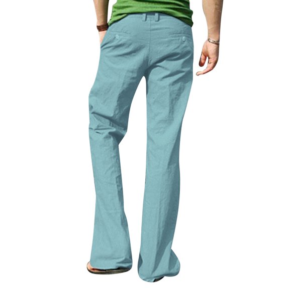 Vedolay Men Pants Casual Stretch Men's Cotton Pants Elastic Waist Casual Work Hiking Outdoor Pants,Blue XXL
