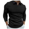 thumbnail image 1 of Vedolay Men Polo Shirt Long Sleeve Polo Shirts Casual Daily Fit Basic Shirts Black,XL, 1 of 5