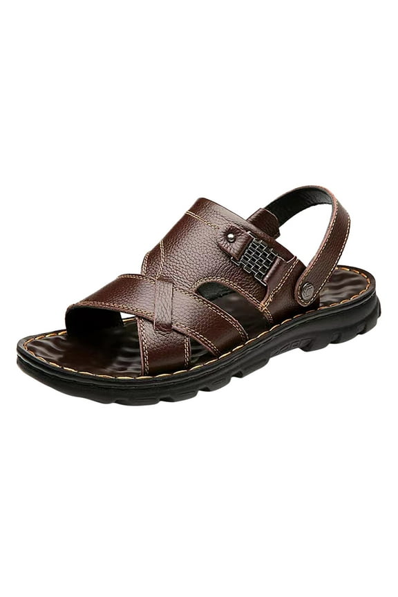Men Sandals Summer Beach Slipper Slides Shoes Outdoor Hiking Thong Flip Flops Sandals Born Sandals Men(Brown,9.5)