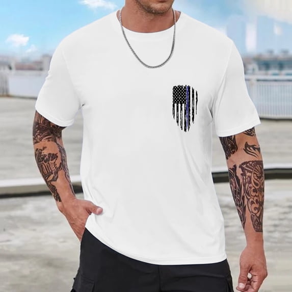 Vedolay Men Shirt Men's T-Shirt, Crewneck Cotton Tee, Mid-Weight T-Shirt,White XXL