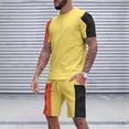 thumbnail image 1 of Vedolay Men Short Sets Outfits 2 Piece Men Short Sets 2 Piece Hawaii With Pockets Summer Casual 2023 Short Pants And T-Shirt,Blue XXL, 1 of 2