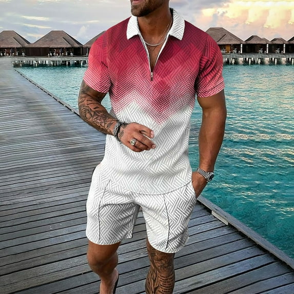 Vedolay Men Short Sets Outfits 2 Piece Men's Casual Short Sleeve Muscle Tee Shirts and Classic Fit Sport Shorts Sets,White 3XL