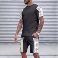 thumbnail image 1 of Vedolay Men Short Sets Outfits 2 Piece Men's Shorts Set 2 Piece Set Short Sleeves and Sports Shorts Set,Blue XXL, 1 of 2