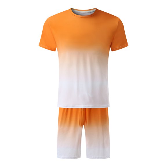 Vedolay Men Short Sets Outfits 2 Piece Men’s Spring Summer 2-Piece Fashion Set Beach Short Sleeves Shirt and Short Set,Black XL