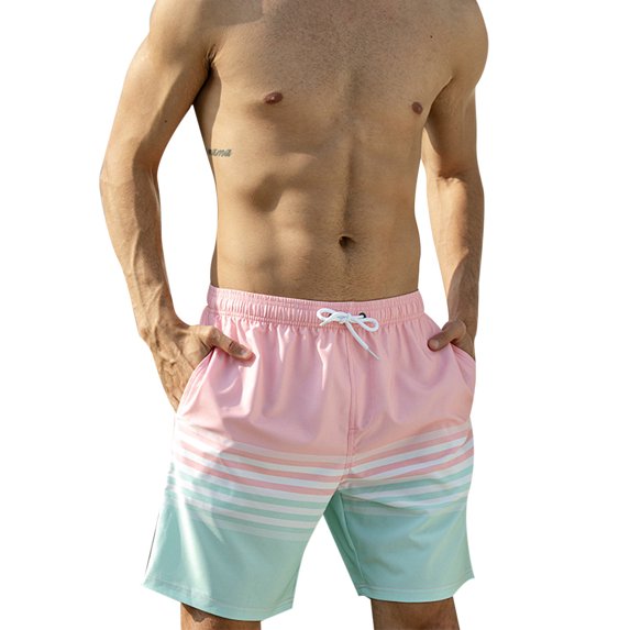 Vedolay Men Shorts Mens Shorts Casual Classic Fit Cotton Summer Beach Shorts with Elastic Waist and Pockets,Pink XXL