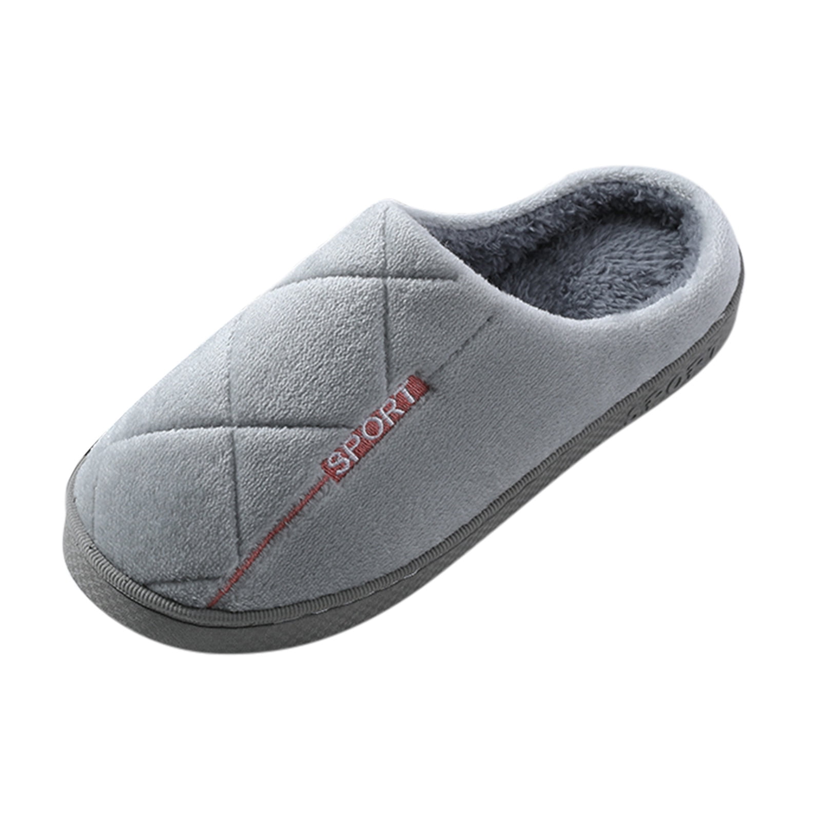 Vedolay Men Slippers Cozy Warm House Shoes Comfort Slip On House Slippers for Men Grey,4041