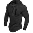 thumbnail image 1 of Vedolay Men Sports Active Sweatshirt Long Sleeve O-Neck Pullover Hoodie Sweaters Outwear for Men Black,2XL, 1 of 2