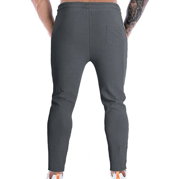 Vedolay Men Trousers Pants for Men Fashion Joggers Sport Pants Drawstring Sweatpants Slim Workout Pants,Gray L