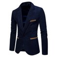 thumbnail image 1 of Vedolay Men's Blazers Buttons Long Sleeve Solid Office Coat Jacket Navy,2XL, 1 of 5