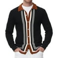 thumbnail image 1 of Vedolay Men's Cardigan Sweater Long Sleeve Oversized Open Front Sweaters Coat 2023 Black,M, 1 of 4