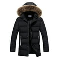 thumbnail image 1 of Vedolay Men's Coat Solid Color Causal Winter Warm Thicken Overcoat Black,3XL, 1 of 4