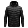 thumbnail image 1 of Vedolay Men's Coat Solid Jacket Outdoor Hooded Windproof Loose Winter Coats Black,XL, 1 of 3