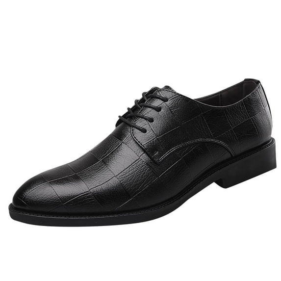 Vedolay Men’s Dress Shoes Oxfords Uniform Business Lace Up Formal Soft Classic Wedding Shoes(Black,9)